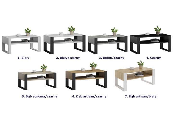 Prostokątna ława kawowa z półką Lazira - dąb artisan + biały Długość 100 cm Drewno Zestaw stolików Funkcje Z półkami Wysokość 50 cm Płyta meblowa Szerokość 53,6 cm Kształt blatu Prostokątne