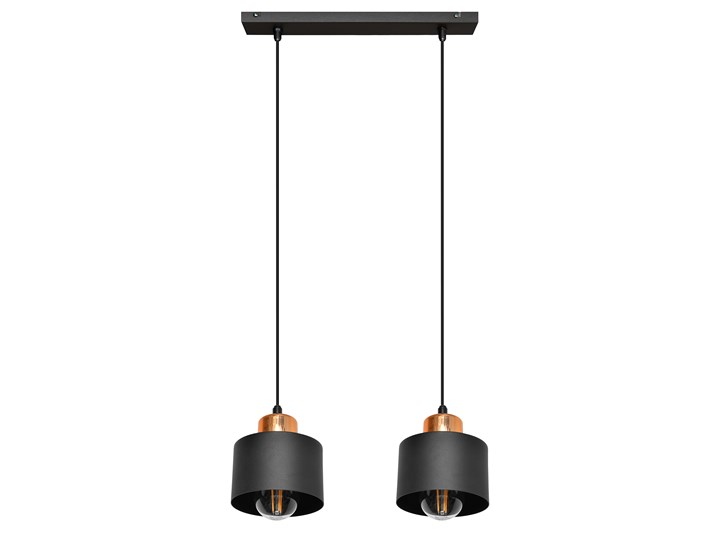 Lampa wisząca podwójna EDISON II W-L 1360/2 BK-B+BR Metal Lampa z kloszem Kategoria Lampy wiszące