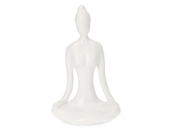 Dekoracja stojąca YOGA ceramiczna 12x5,5x20 cm - Homla Kolor Szary Ceramika Rośliny Kolor Czarny