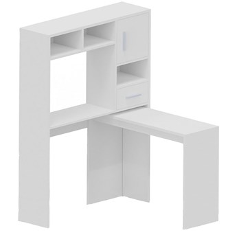 Białe rozkładane biurko z nadstawką - Tafos