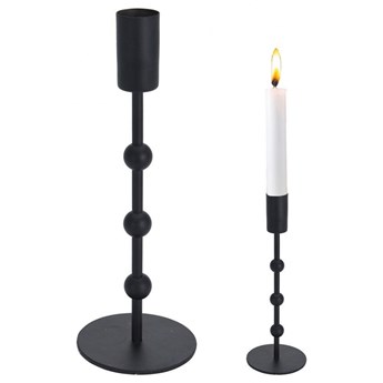 Świecznik stojak podstawka na świecę świeczkę czarny matowy loft 20 cm kod: O-569156