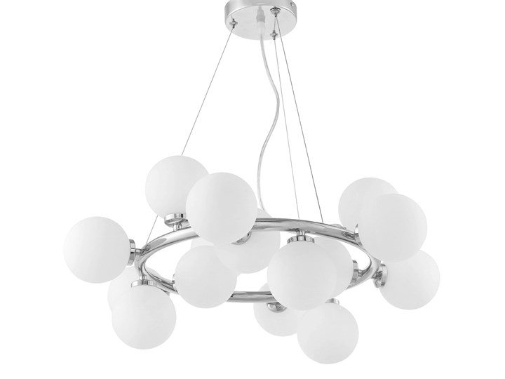 LAMPA WISZĄCA NOWOCZESNA CHROMOWANA MARSIADA W15 LUMINA DECO Lampa z abażurem Metal Lampa z kloszem Szkło Pomieszczenie Salon