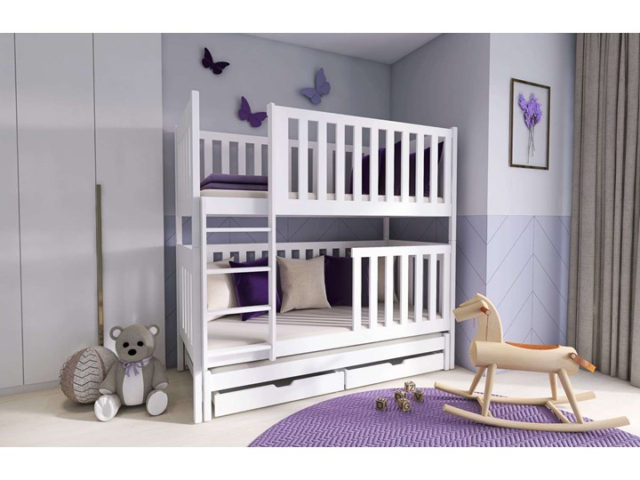 Łóżko piętrowe EMILKA 80x180 biały Lano Meble Rozmiar materaca 80x180 cm Drewno Kategoria Łóżka dla dzieci