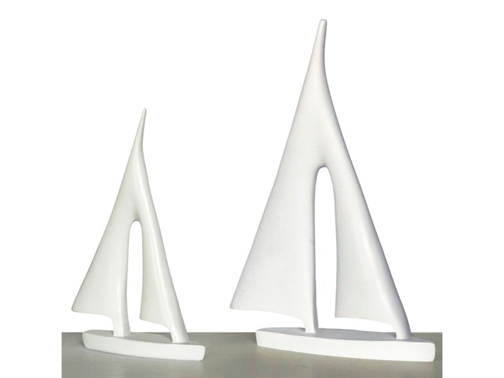Statek Figurka Ozdobna Biała - Żaglówka, Łódka, Jacht Kolor Biały Kategoria Figury i rzeźby