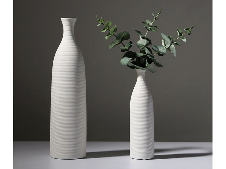Biały Dekoracyjny Wazon Ceramiczny Wysoki Ozdobny Venice - 33cm Ceramika Kategoria Wazony