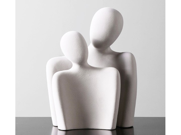 Nowoczesna Figurka Dekoracyjna Para, Komplet – Białe Kolor Biały Kategoria Figury i rzeźby