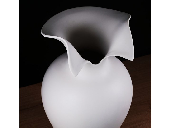 Wazon Ceramiczny Biały Dekoracyjny Paris z Ozdobnym Kołnierzem - 42cm Ceramika Kategoria Wazony