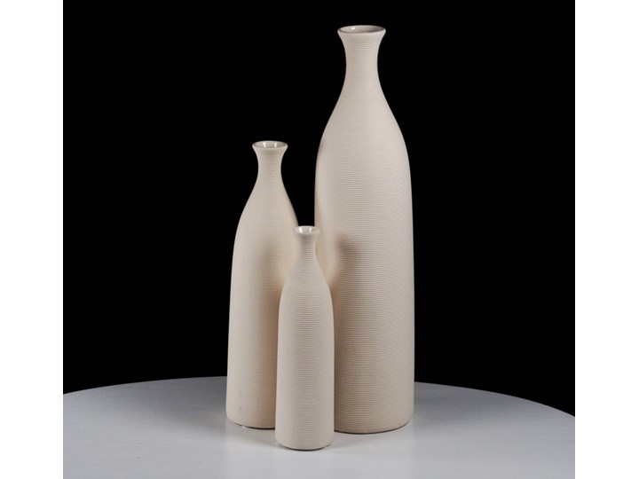 Zestaw Dekoracyjnych Wazonów Ceramicznych Białych Ozdobnych - Kolekcja Venice - 4 sztuki Porcelana Kategoria Wazony