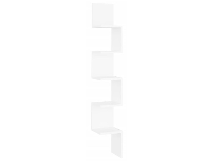 vidaXL Narożna półka ścienna, biała, 20x20x127,5 cm, płyta wiórowa Szerokość 20 cm Kolor Biały Głębokość 20 cm Wysokość 128 cm Płyta meblowa Płyta laminowana Wisząca Płyta MDF Pomieszczenie półki do salonu