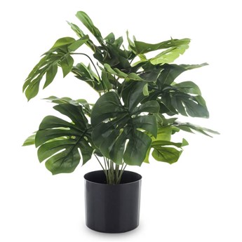 MONSTERA roślina dekoracyjna sztuczna w czarnej osłonce, wys. 55 cm