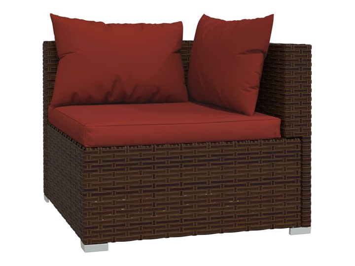 vidaXL 5-cz. zestaw wypoczynkowy do ogrodu, poduszki, rattan PE, brąz Stal Zestawy modułowe Zestawy wypoczynkowe Zestawy kawowe Zawartość zestawu Sofa Tworzywo sztuczne Kategoria Zestawy mebli ogrodowych