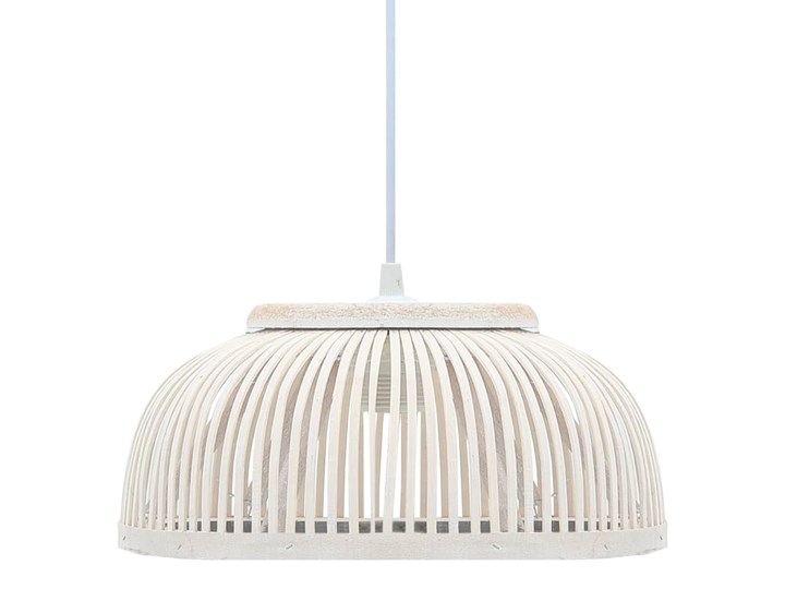 vidaXL Lampa wisząca, bambusowa, 40 W, 30x12 cm, E27, półkolista Stal Drewno Pomieszczenie Salon Metal Pomieszczenie Jadalnia
