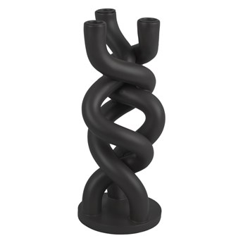 Czarny ceramiczny świecznik na trzy świeczki PT LIVING Twisted, wys. 31,4 cm