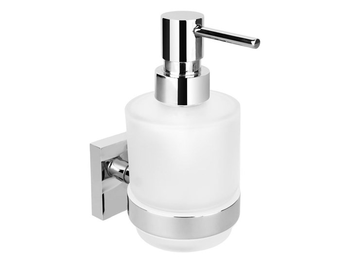 Szklany ścienny dozownik do mydła w kolorze srebra Sapho X-Square, 200 ml Kolor Srebrny Szkło Dozowniki Metal Kategoria Mydelniczki i dozowniki