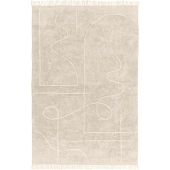 Beżowy ręcznie tkany bawełniany dywan Westwing Collection Lines, 200 x 300 cm