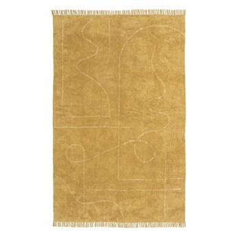 Pomarańczowy ręcznie tkany bawełniany dywan Westwing Collection Lines, 200 x 300 cm