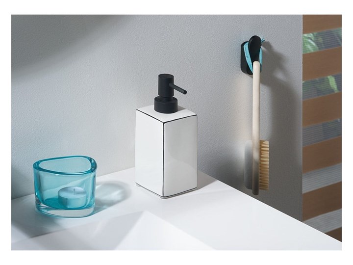 Czarno-biały ceramiczny dozownik do mydła Sapho Lucrezia, 400 ml Dozowniki Ceramika Kolor Czarny