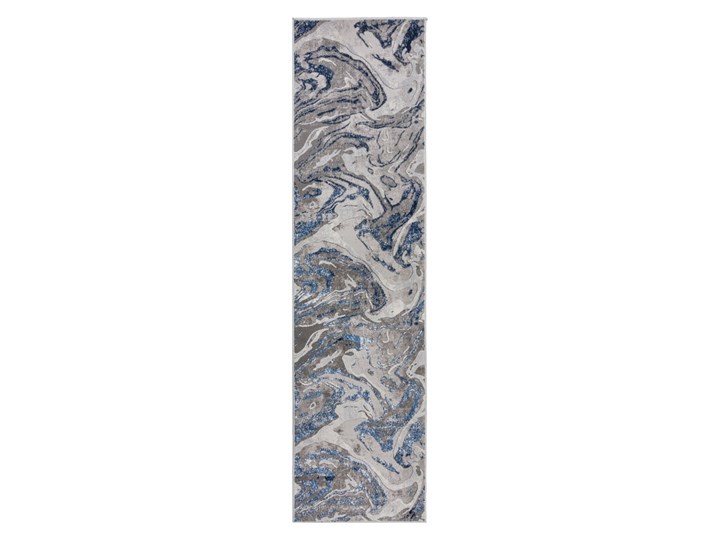 Niebiesko-szary chodnik Flair Rugs Marbled, 80x300 cm Prostokątny Juta Poliester Dywany Chodniki Syntetyk Welur Pomieszczenie Salon