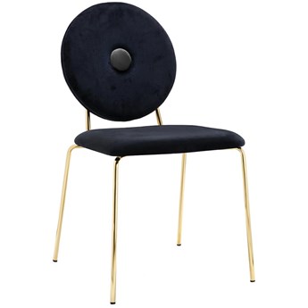 Aksamitne krzesło glamour do jadalni Barocco na złotych nogach