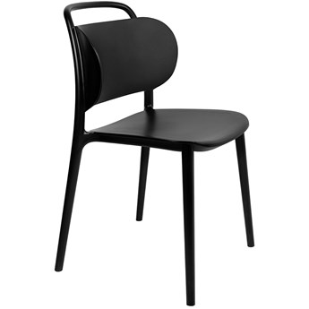 Czarne krzesło do kawiarni z plastikowym siedziskiem Marie