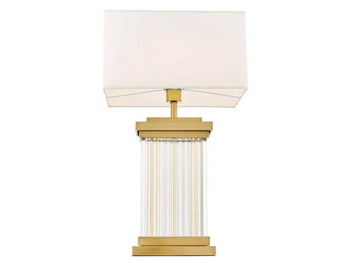 Lampa nocna Glamour biało-złota Davos Wysokość 23 cm Wysokość 67 cm Stal Lampa z abażurem Styl Tradycyjny