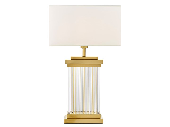 Lampa nocna Glamour biało-złota Davos Lampa z abażurem Wysokość 23 cm Stal Wysokość 67 cm Kolor Złoty