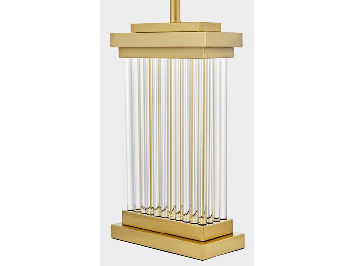 Lampa nocna Glamour biało-złota Davos Wysokość 23 cm Lampa z abażurem Wysokość 67 cm Stal Kategoria Lampy stołowe