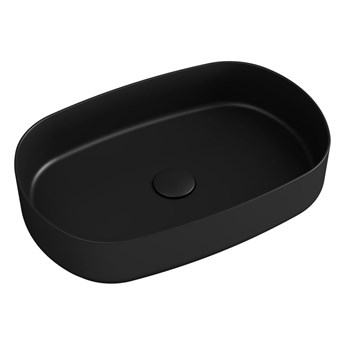 Czarna umywalka ceramiczna Sapho Infinity Oval, 55x36 cm