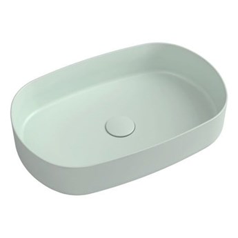 Jasnozielona umywalka ceramiczna Sapho Infinity Oval, 55x36 cm