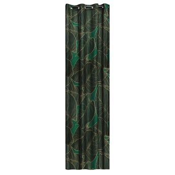 Zasłona GALLO welwetowa w zielone liście 140x250 cm - Homla
