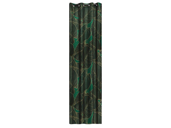 Zasłona GALLO welwetowa w zielone liście 140x250 cm - Homla Poliester Typ Zasłony gotowe