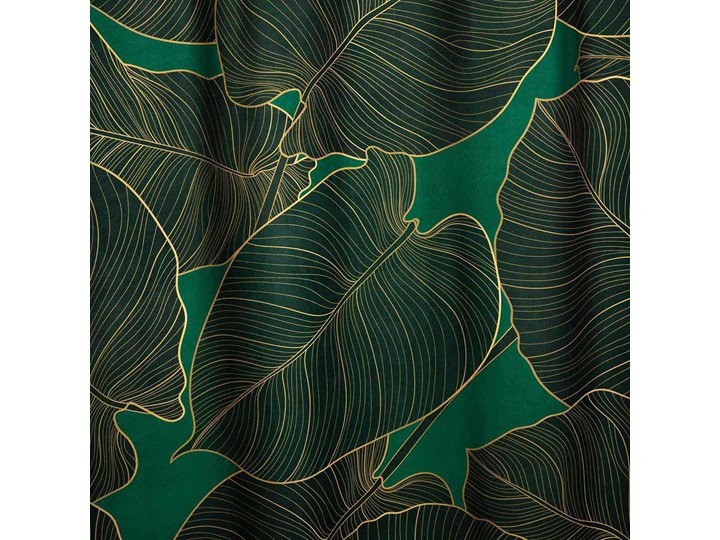 Zasłona GALLO welwetowa w zielone liście 140x250 cm - Homla Poliester Kolor Zielony