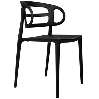 Czarne krzesło z plastiku do jadalni i kawiarni Marcus