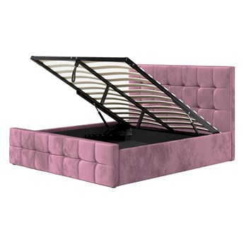 Różowe łóżko tapicerowane 160X200 SFG015 / welur