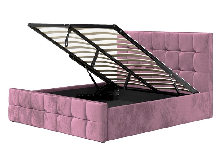 Różowe łóżko tapicerowane 160X200 SFG015P / welur