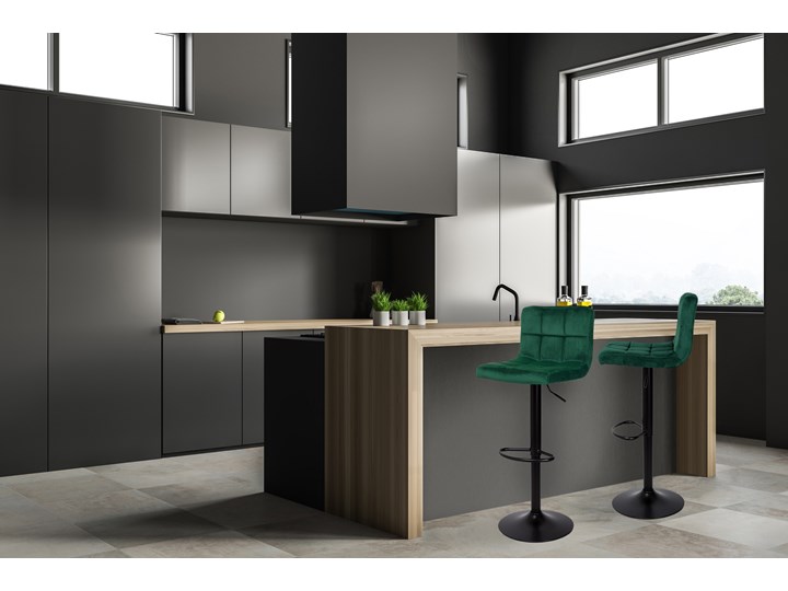Krzesło obrotowe Arako Black ciemnozielone Velvet Wysokość 87 cm Metal Welur Wysokość 107 cm Głębokość 38 cm Kolor Zielony