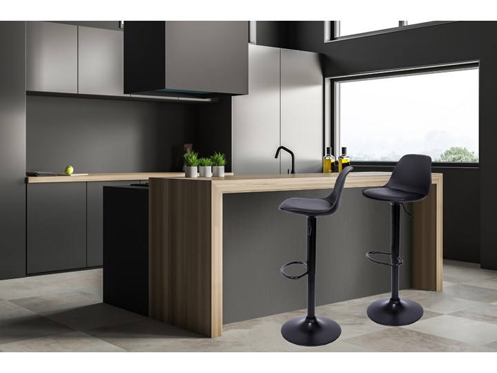 Krzesło obrotowe Ricardo Black czarne Wysokość 83 cm Wysokość 103 cm Styl Industrialny