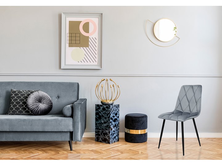 Krzesło tapicerowane Madison aksamitne grafitowe Tworzywo sztuczne Metal Wysokość 88 cm Głębokość 56 cm Tkanina Szerokość 44 cm Welur Rodzaj(n) Krzesła