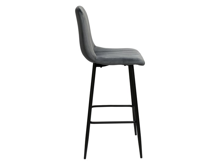 Krzesło barowe Toronto grafitowe Velvet Typ Tapicerowane Głębokość 50 cm Tkanina Wysokość 110 cm Skóra Metal Szerokość 43 cm Model Krzesła pikowane