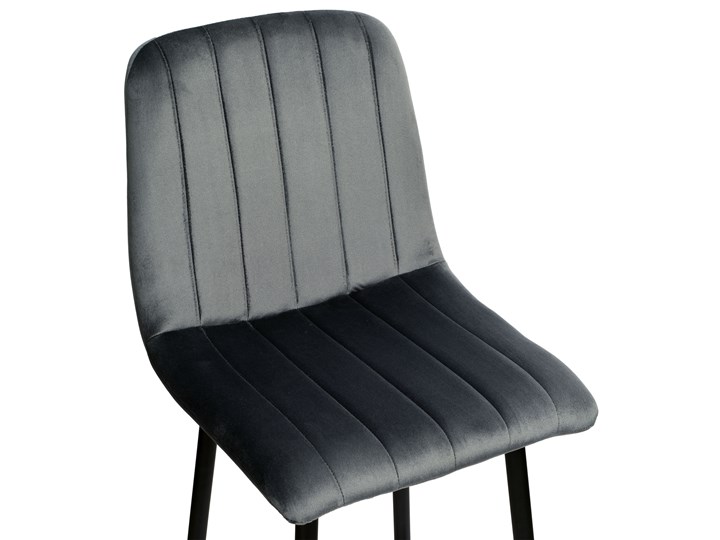 Krzesło barowe Toronto grafitowe Velvet Głębokość 50 cm Tkanina Wysokość 110 cm Metal Skóra Szerokość 43 cm Model Krzesła pikowane