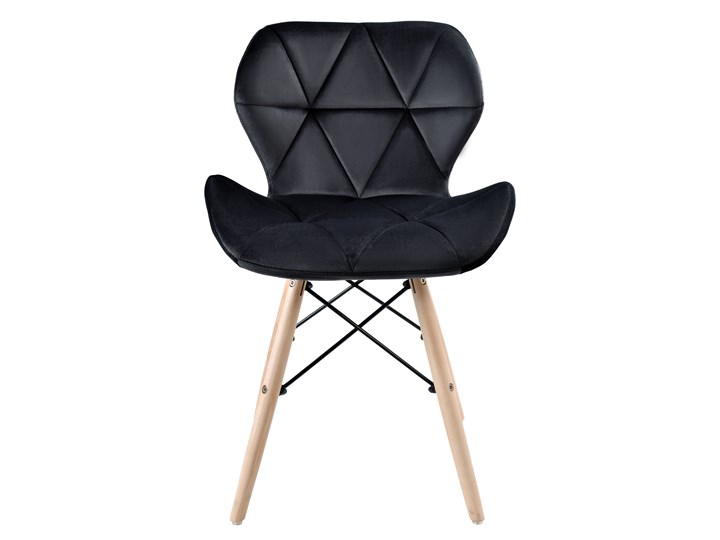 Krzesło Clover welurowe czarne DSW Wysokość 72 cm Metal Drewno Model Krzesła pikowane Tkanina Pomieszczenie Pokój nastolatka