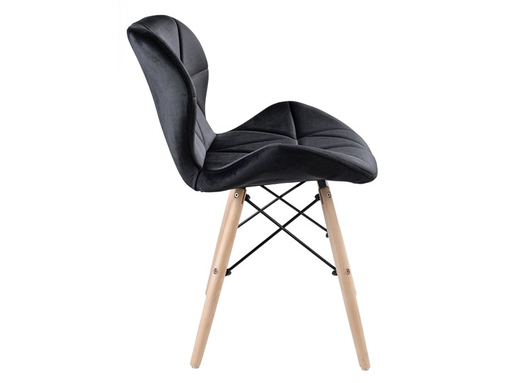 Krzesło Clover welurowe czarne DSW Drewno Wysokość 72 cm Styl Nowoczesny Metal Tkanina Kolor Czarny