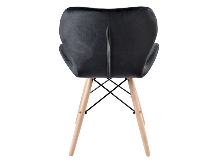 Krzesło Clover welurowe czarne DSW Metal Styl Industrialny Drewno Tkanina Wysokość 72 cm Styl Tradycyjny