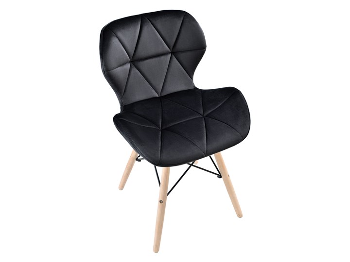Krzesło Clover welurowe czarne DSW Drewno Styl Industrialny Tkanina Metal Wysokość 72 cm Rodzaj(n) Krzesła