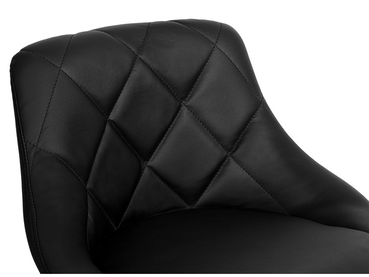 Krzesło obrotowe Cydro Black czarne Głębokość 38 cm Skóra ekologiczna Metal Kolor Czarny