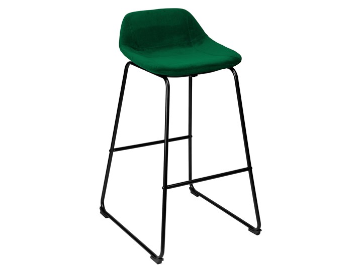 Krzesło barowe hoker Sligo ciemnozielone Velvet 2 sztuki Wysokość 30 cm Metal Tkanina Wysokość 91 cm Tworzywo sztuczne Styl Glamour Styl Industrialny