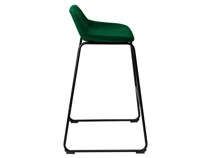 Krzesło barowe hoker Sligo ciemnozielone Velvet 2 sztuki Tkanina Tworzywo sztuczne Kolor Zielony Wysokość 91 cm Wysokość 30 cm Metal Pomieszczenie Kuchnia