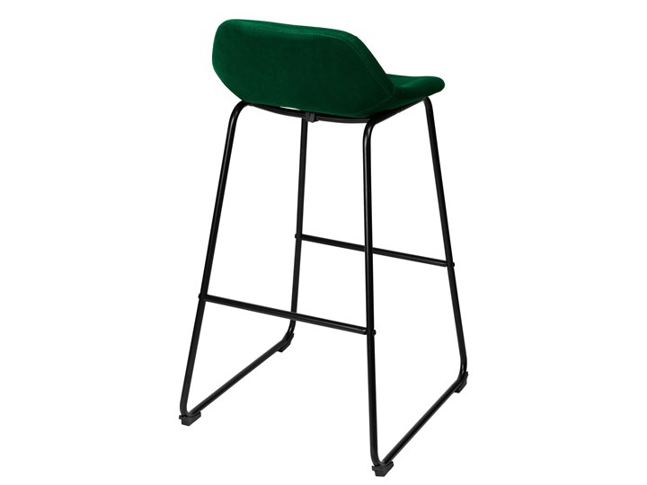 Krzesło barowe hoker Sligo ciemnozielone Velvet 2 sztuki Tkanina Tworzywo sztuczne Metal Wysokość 91 cm Wysokość 30 cm Typ Tapicerowane