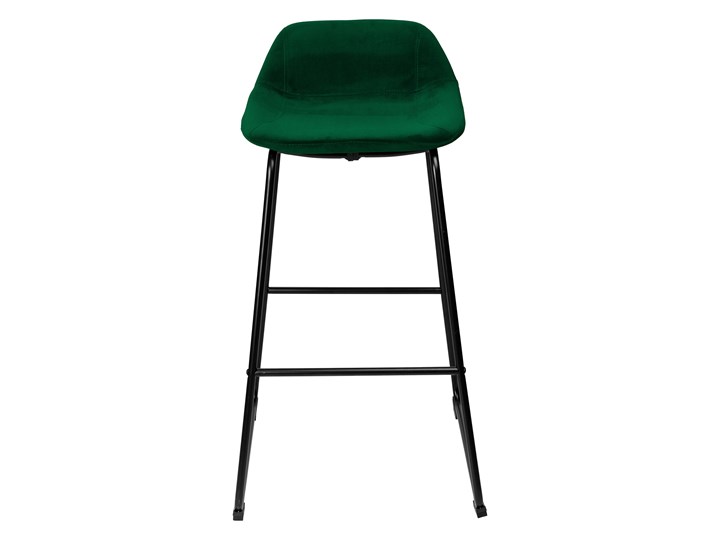Krzesło barowe hoker Sligo ciemnozielone Velvet 2 sztuki Tworzywo sztuczne Wysokość 30 cm Tkanina Wysokość 91 cm Metal Styl Industrialny