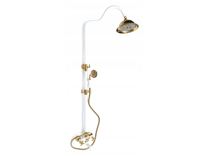 ZESTAW PRYSZNICOWY NATYNKOWY Z DESZCZOWNICĄ, BATERIA PRYSZNICOWA, GOLDEN WHITE
